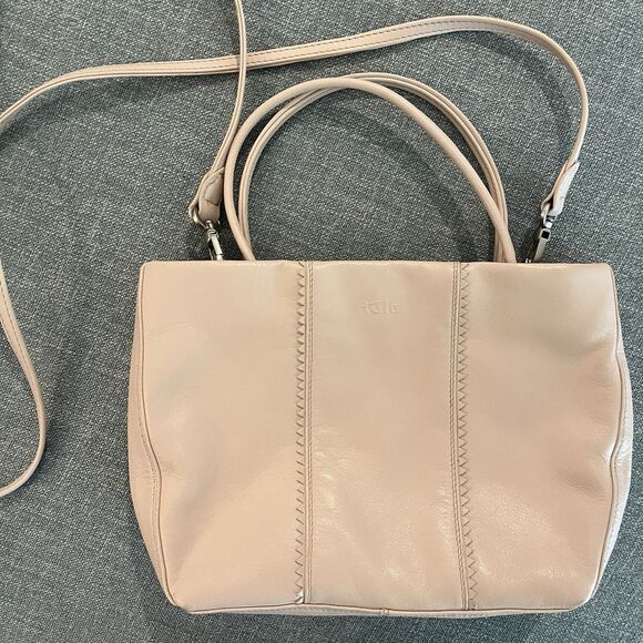 Tula Pale Pink Leather Satchel Crossbody Bag Purse Handbag Designer - Picture 1 of 11
